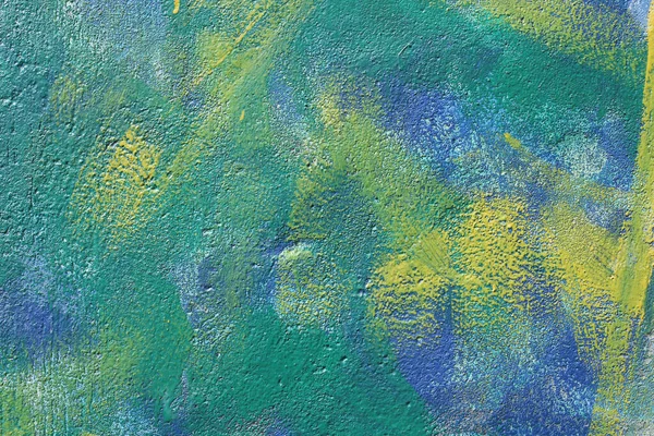 Грандиозная Раскрашенная Стена Цвет Синий Зеленый Желтый — стоковое фото