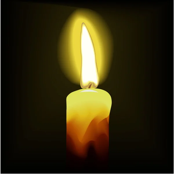 Hořící svíčka — Stockový vektor