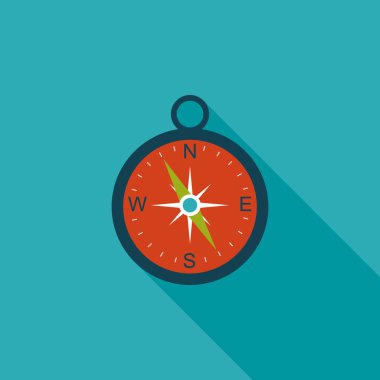 uzun gölge ile düz pusula simgesini