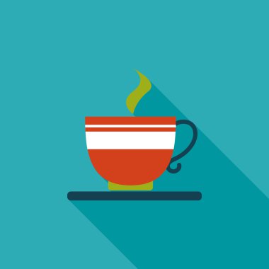 uzun gölge ile kahve düz simgesi