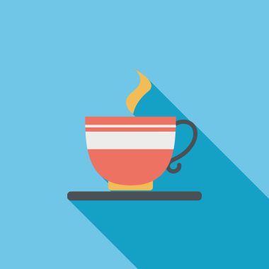 uzun gölge ile kahve düz simgesi