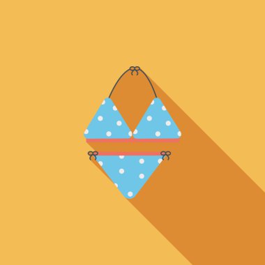 Yüzme uygun uzun gölge ile düz simgesi