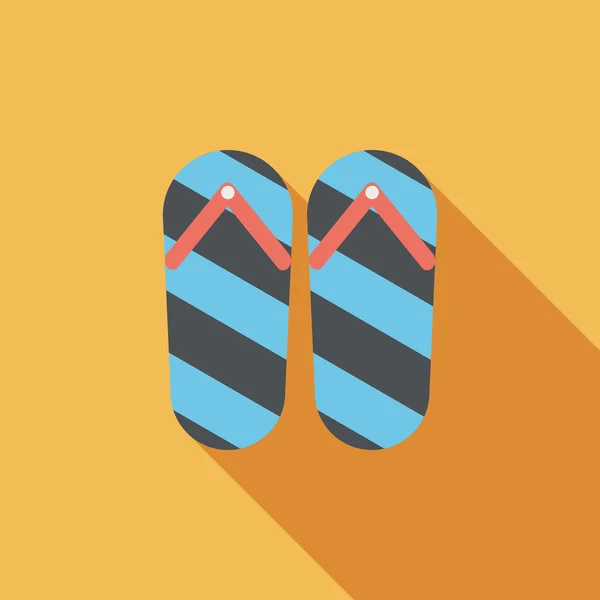 Flip flop flat icon with long shadow — Stock Vector