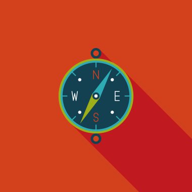 uzun gölge ile düz pusula simgesini