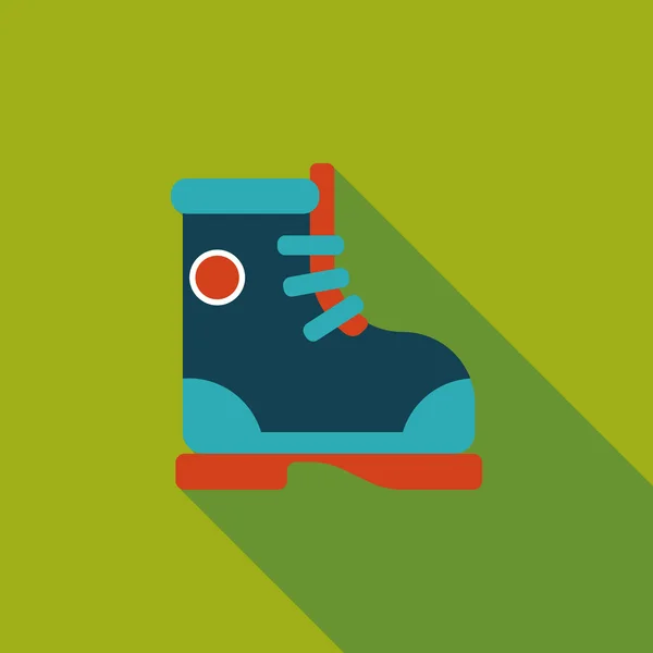 Boot flat ikonen med långa skugga — Stock vektor
