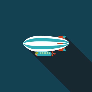 Zeplin uzun gölge düz simgesi