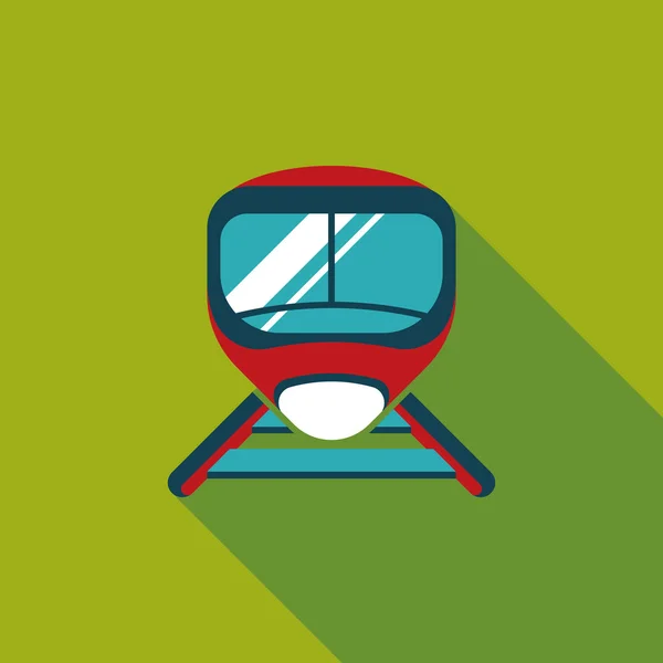 Snelheid trein platte pictogram met lange schaduw — Stockvector