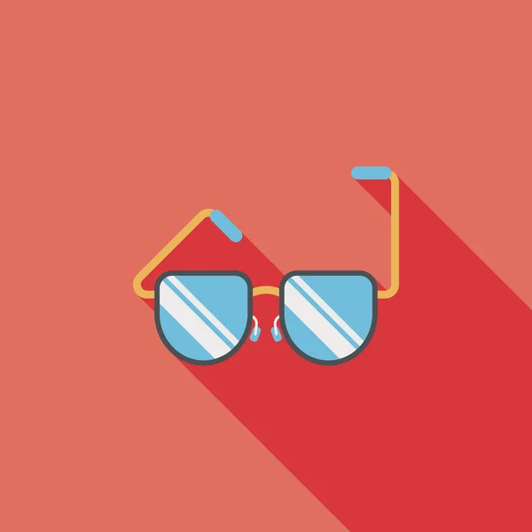 Sunglasses flat icon with long shadow — Stock Vector