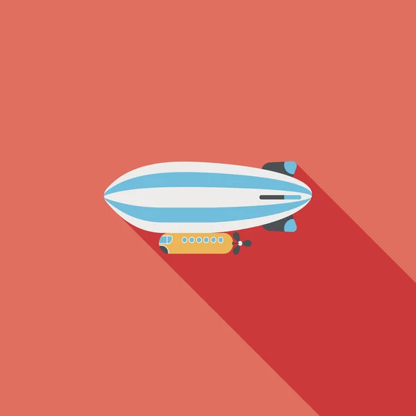 Luftschiff-Ikone mit langem Schatten — Stockvektor