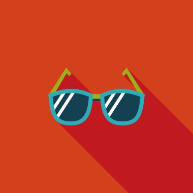 uzun gölge güneş gözlüğü düz simgesi