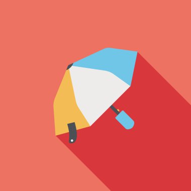 şemsiye uzun gölge düz simgesi