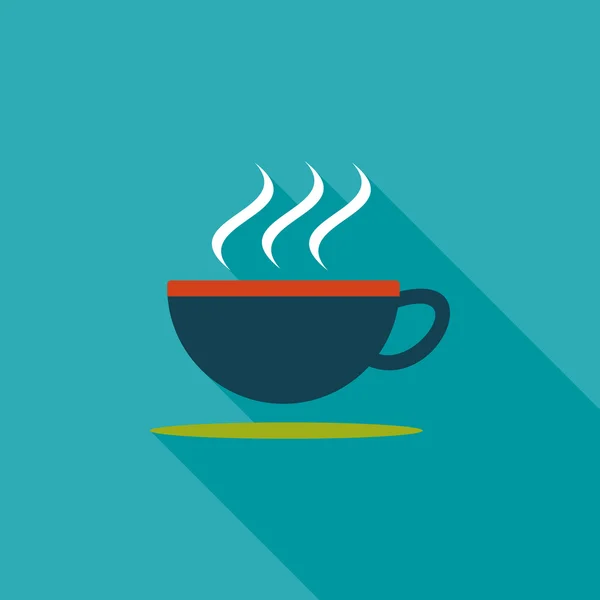 Káva ploché ikony s dlouhý stín — Stockový vektor
