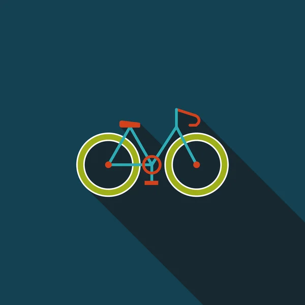 Иконка велосипеда с длинной тенью — стоковый вектор