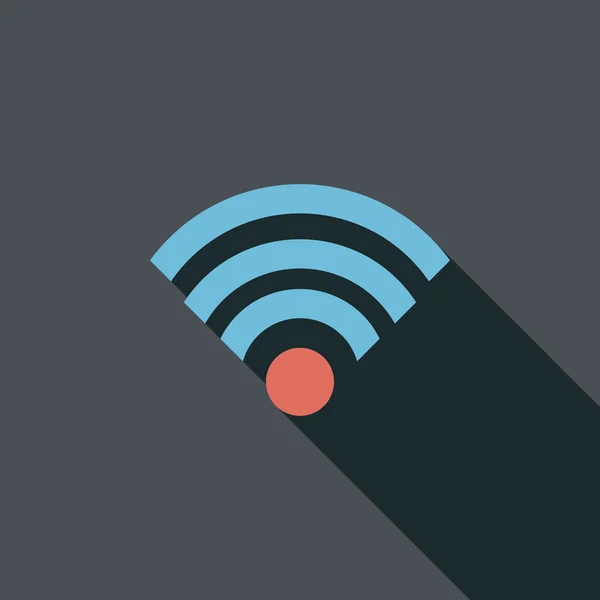 WiFi platte pictogram met lange schaduw — Stockvector