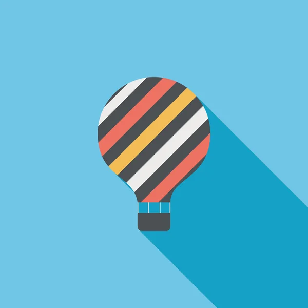 Balão de ar quente ícone plano com sombra longa — Vetor de Stock
