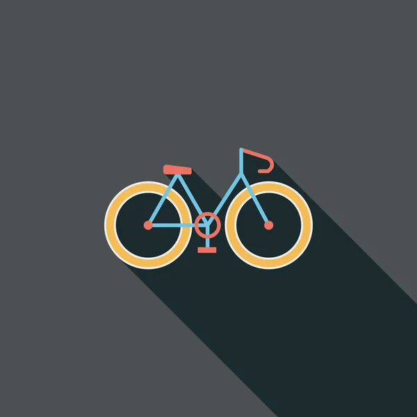 Велосипед плоский значок з довгою тінь — стоковий вектор