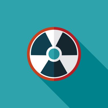 radyasyon ile uzun gölge düz simgesi