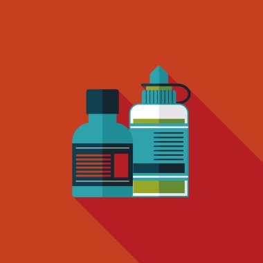 uzun gölge ile tıbbi şişe düz simgesi