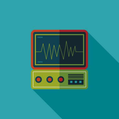 yoğun bakım düz simgesi uzun gölge ile izlemek