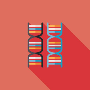 DNA uzun gölge düz simgesi