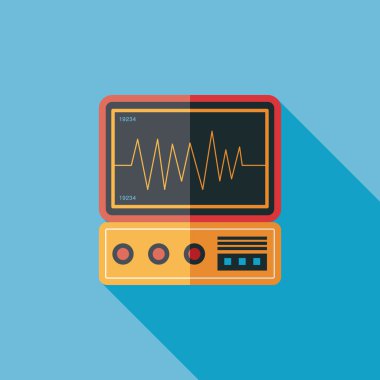 yoğun bakım düz simgesi uzun gölge ile izlemek