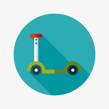 Scooter uzun gölge düz simgesi