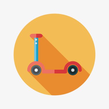 Scooter uzun gölge düz simgesi