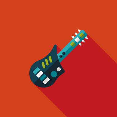 uzun gölge ile gitar yassı simgesi
