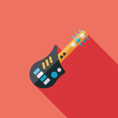 uzun gölge ile gitar yassı simgesi