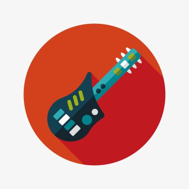 uzun gölge ile gitar yassı simgesi