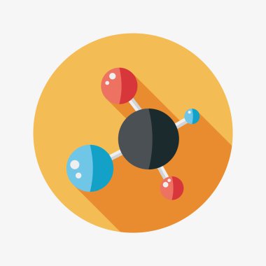 uzun gölge ile molekül düz simgesi