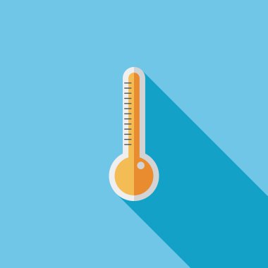 termometre ile uzun gölge düz simgesi