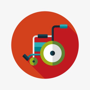 tekerlekli sandalye ile uzun gölge düz simgesi