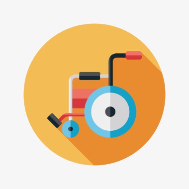 tekerlekli sandalye ile uzun gölge düz simgesi