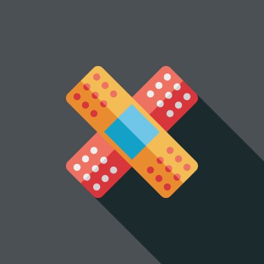 uzun gölge ile tıbbi sargı düz simgesi