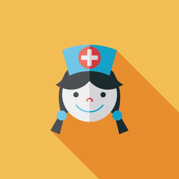 Płaski ikonę długi cień pielęgniarek medycyny — Wektor stockowy