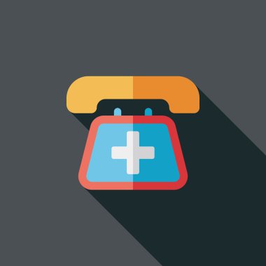 acil arama uzun gölge düz simgesi