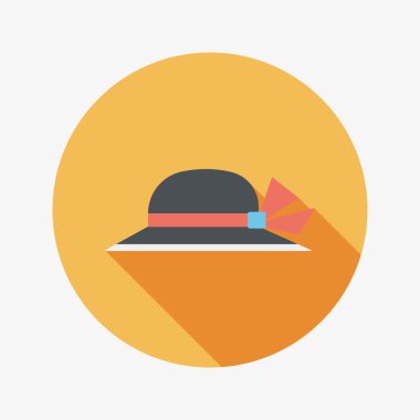 kadın şapka uzun gölge düz simgesiyle