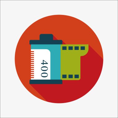 kamera film, uzun gölge ile düz simgesi