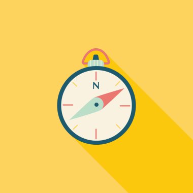 uzun gölge ile düz pusula simgesini