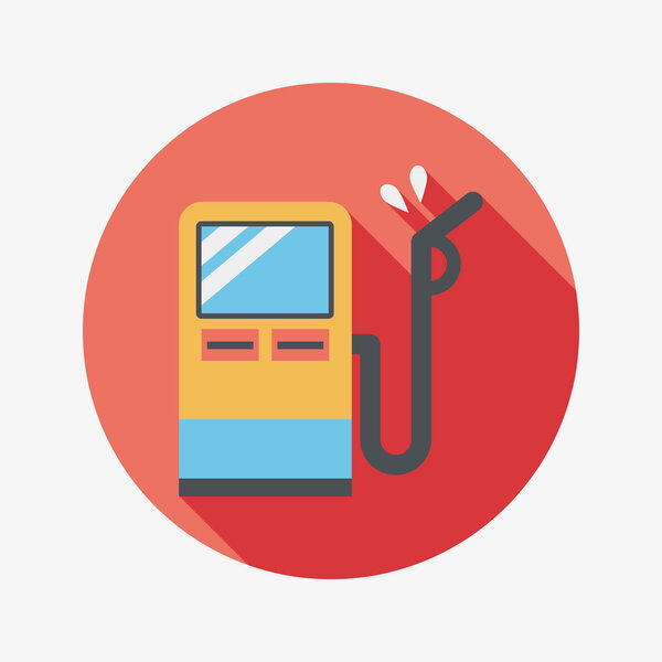 Значок плоского топлива с длинной тенью
