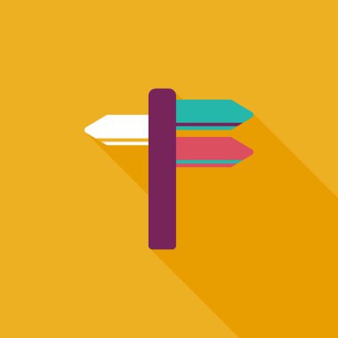 uzun gölge tabelasını düz simgesi