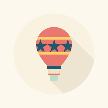 sıcak hava balonu uzun gölge düz simgesiyle