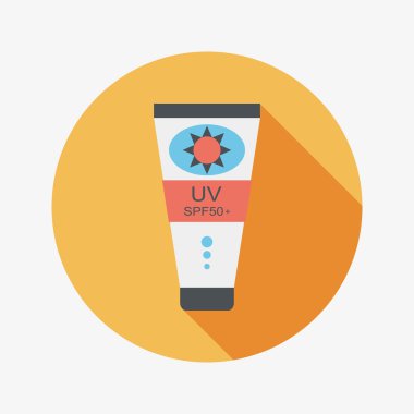 uzun gölge güneş koruyucu düz simgesi