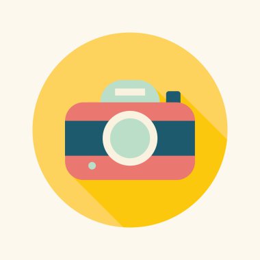 uzun gölge ile kamera düz simgesi