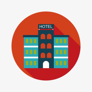 otel uzun gölge düz simgesi