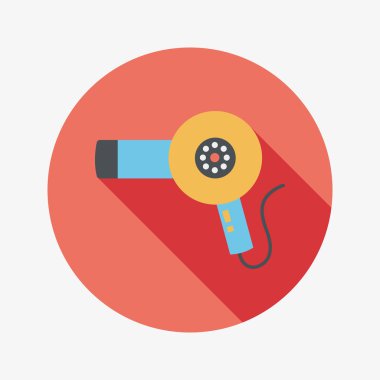 uzun gölge saç kurutma makinesi düz simgesiyle