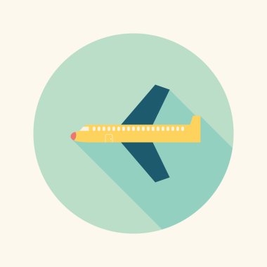 uzun gölge ile uçak düz simgesi