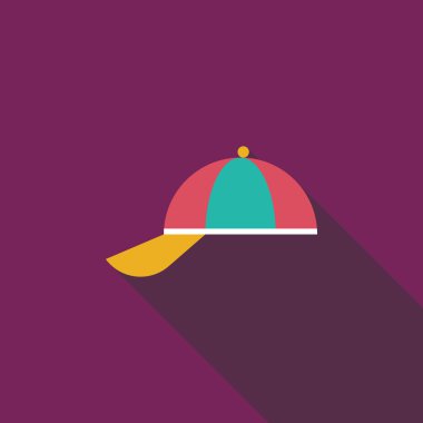 uzun gölge solgun cap düz simgesi