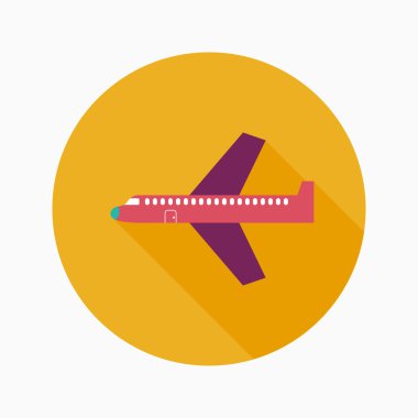 uzun gölge ile uçak düz simgesi